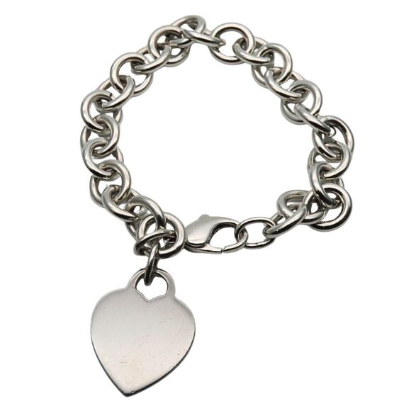 TIFFANY Silver Heart Charm Bracelet